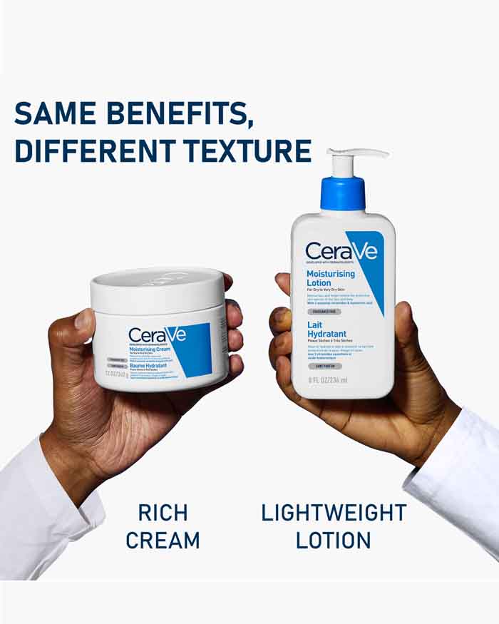 CeraVe Moisturizing Cream 48H – Hydrating Body and Face Moisturizer with Hyaluronic Acid & Ceramides – Fragrance-Free for Dry to Very Dry Skin