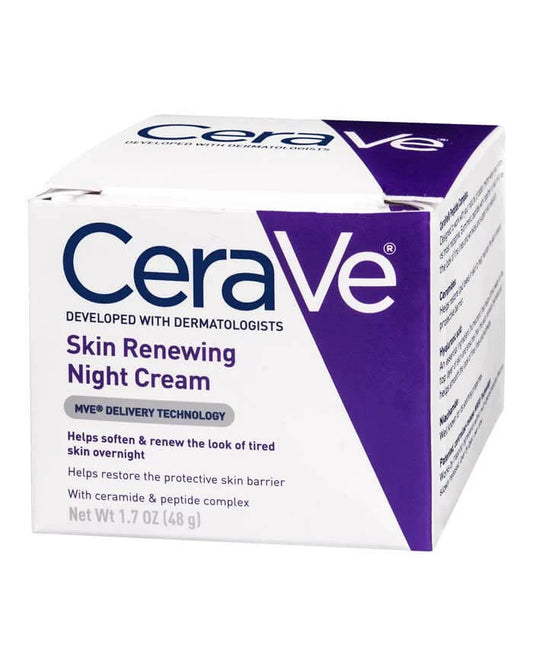CeraVe Skin Renewing Night Cream – Peptide & Hyaluronic Acid Face Cream for All Skin Types – Hydrates, Firms, and Reduces Fine Lines