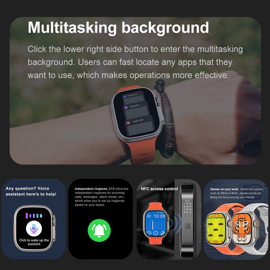 X8 Ultra Max Smartwatch with Multitasking Features – Bluetooth, NFC, Sleep Monitoring, and More | Health & Fitness Tracker